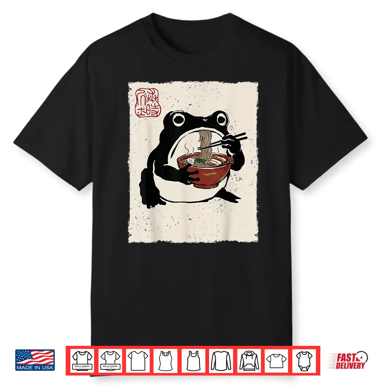 Grumpy Frog Funny Ramen Anime Japanese Shirt