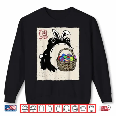 Sweatshirt Grumpy Frog Funny Easter Bunny Anime Japanese Shirt