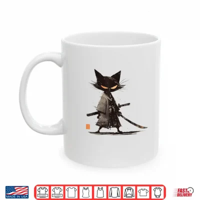 Japanese Art Cat Ninja Ukiyo E Anime Style Samurai Cat Shirt 2 Mug Japanese Art Cat Ninja Ukiyo e Anime Style Samurai Cat Shirt