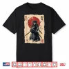 Vintage Japanese Art Anime Graphic Samurai Cat Warrior Shirt