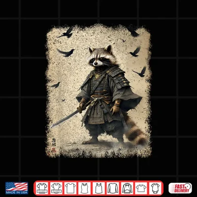 Samurai Raccoon Japanese Warrior Art Anime & Samurai Shirt 4 Design Samurai Raccoon Japanese Warrior Art Anime Samurai Shirt