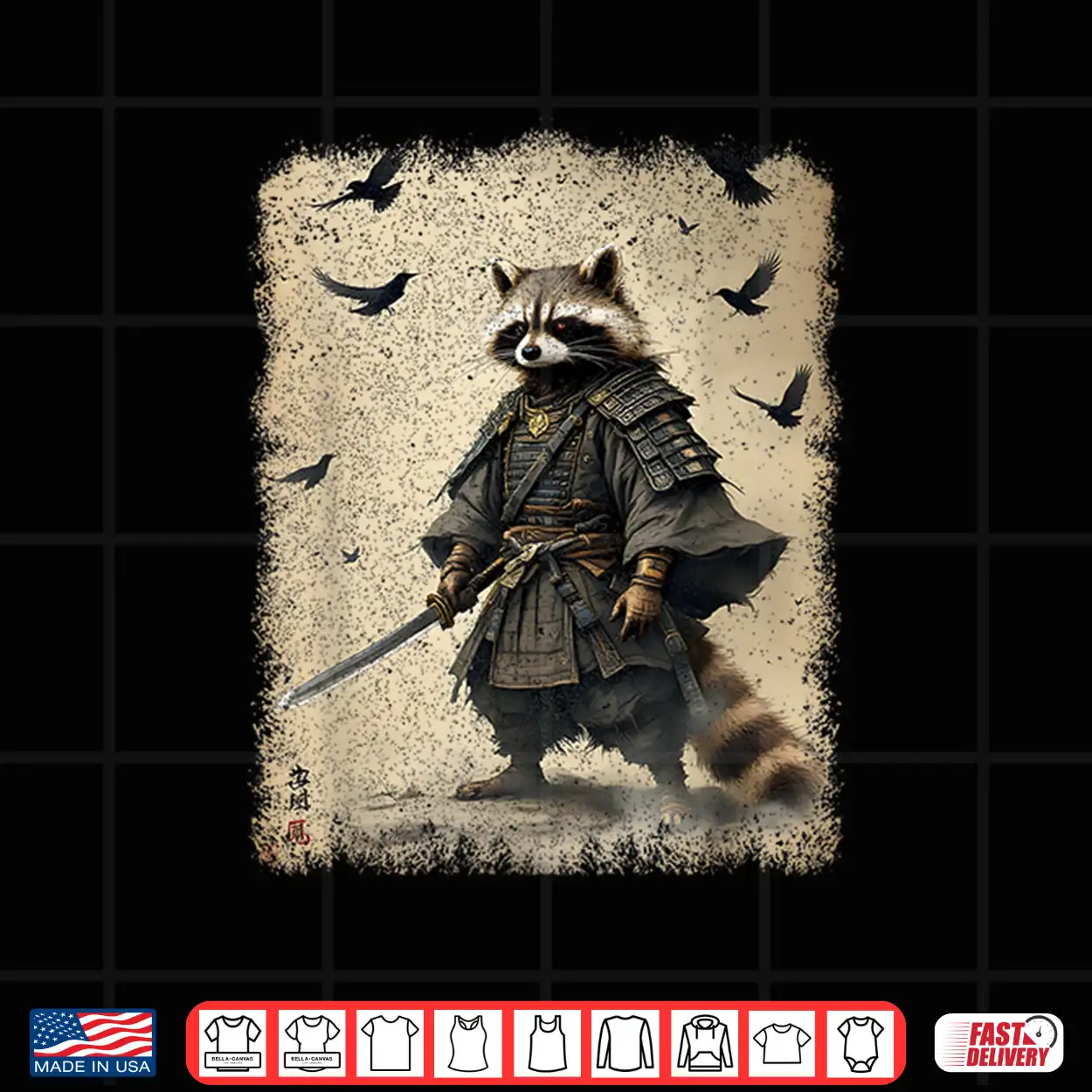 Samurai Raccoon Japanese Warrior Art Anime & Samurai Shirt Samurai Raccoon Japanese Warrior Art Anime & Samurai Shirt