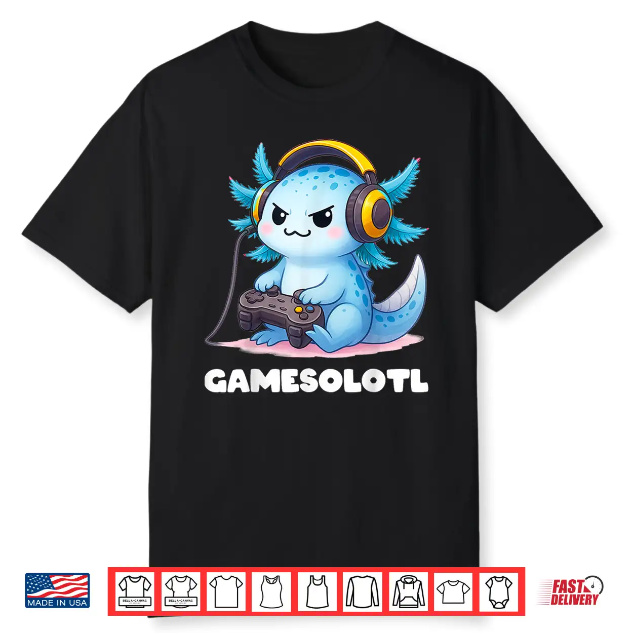 Anime Gamesolotl Axolotl Boys 10 12 Kid Gamer Gaming Clothes Shirt
