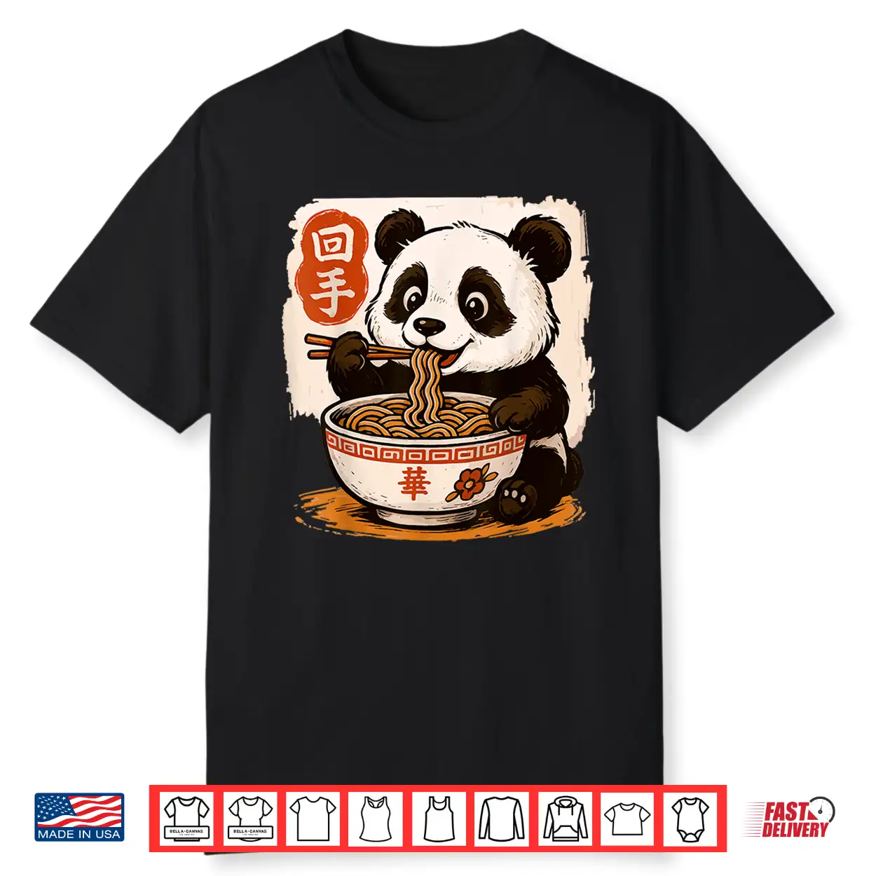 Anime Panda Eating Ramen Japanese Japan Shirt