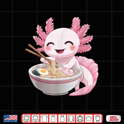 Design Kawaii Anime Axolotl Ramen Shirt