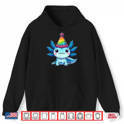 Hoodie Anime Kawaii Axolotl Birthday Party Hat Shirt