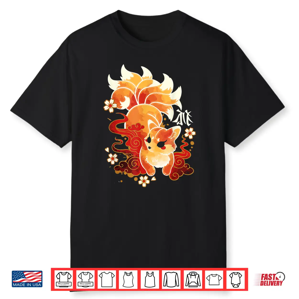 Kitsune Fox Animal Cute Japanese Anime Kawaii Fox Shirt