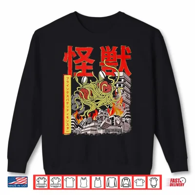 Sweatshirt Kaiju Flying Spaghetti Monster Japanese Anime FSM Pastafari Shirt