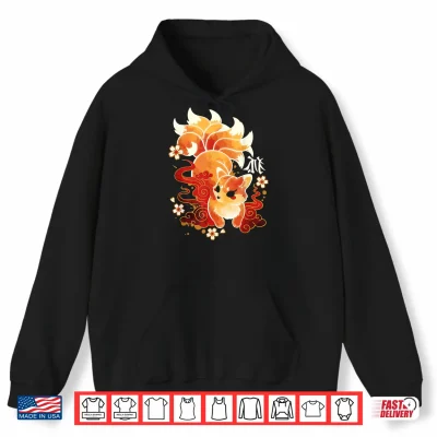 Hoodie Kitsune Fox Animal Cute Japanese Anime Kawaii Fox Shirt