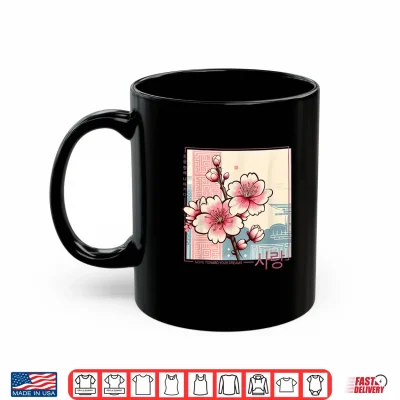 Mug Korean cherry blossom in aesthetic anime retro kpop flower Shirt