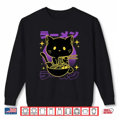 Sweatshirt Ramen Cat Japanese Shirt