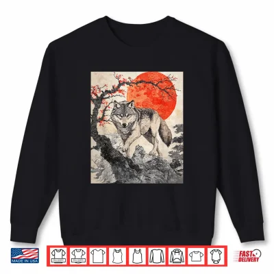 Sweatshirt Wolf Wolves Japan Japanese Funny Anime Graphic Shirt