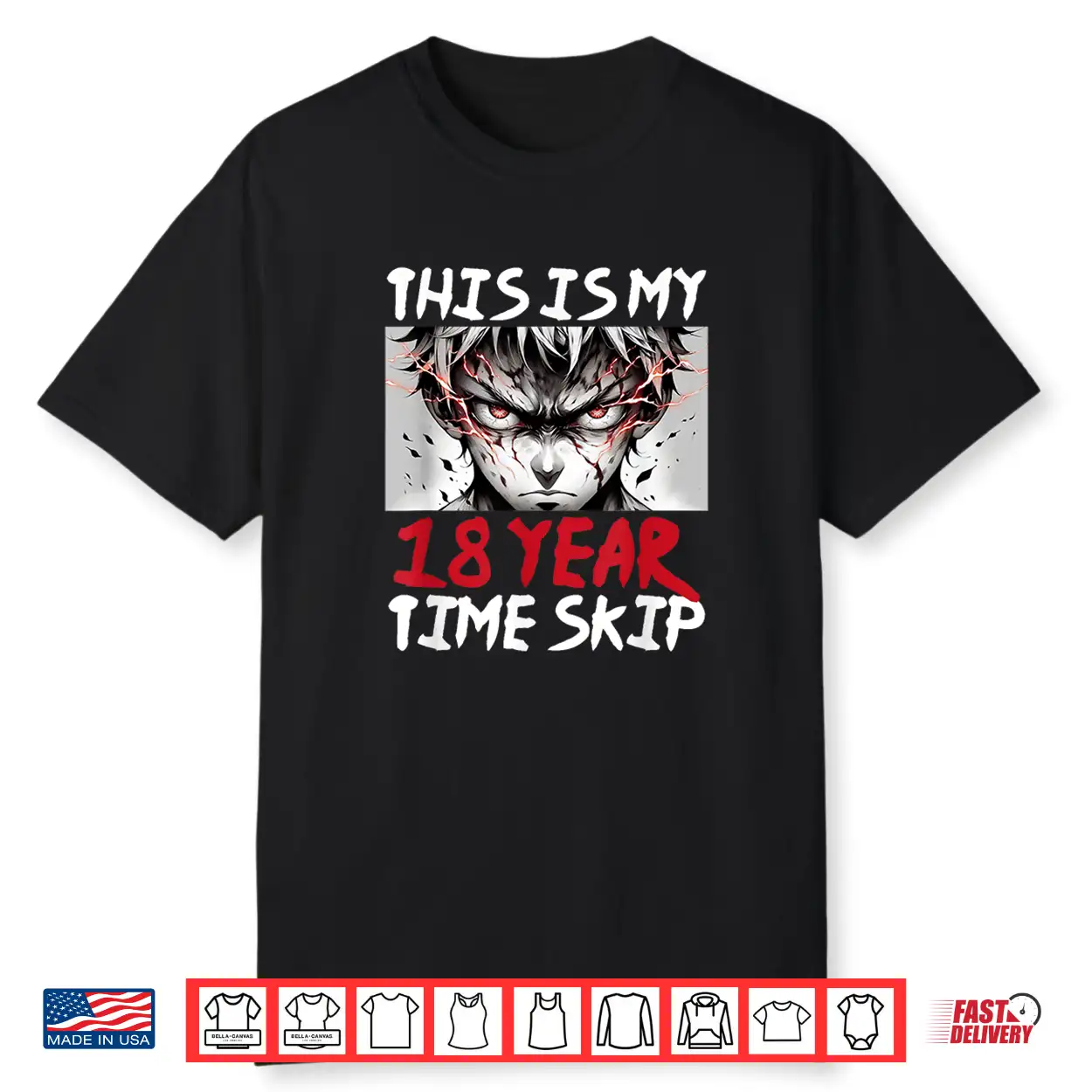 18 Years Of Time Skip Anime Ninja Samurai 18Th Birthday Shirt