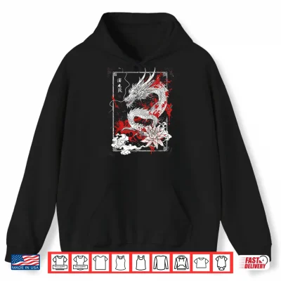Hoodie Anime Goth Japanese Dragon Shirt