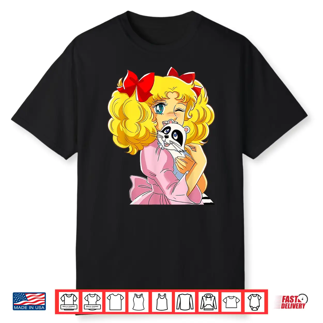 Candy Candy And Raccoon Retro Japanese Vintage 80S Anime Shirt