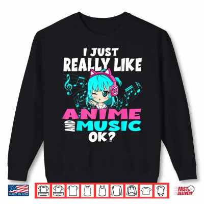 Sweatshirt Anime and music Kawaii chibi graphic teen anime girl Shirt
