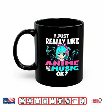 Mug Anime and music Kawaii chibi graphic teen anime girl Shirt