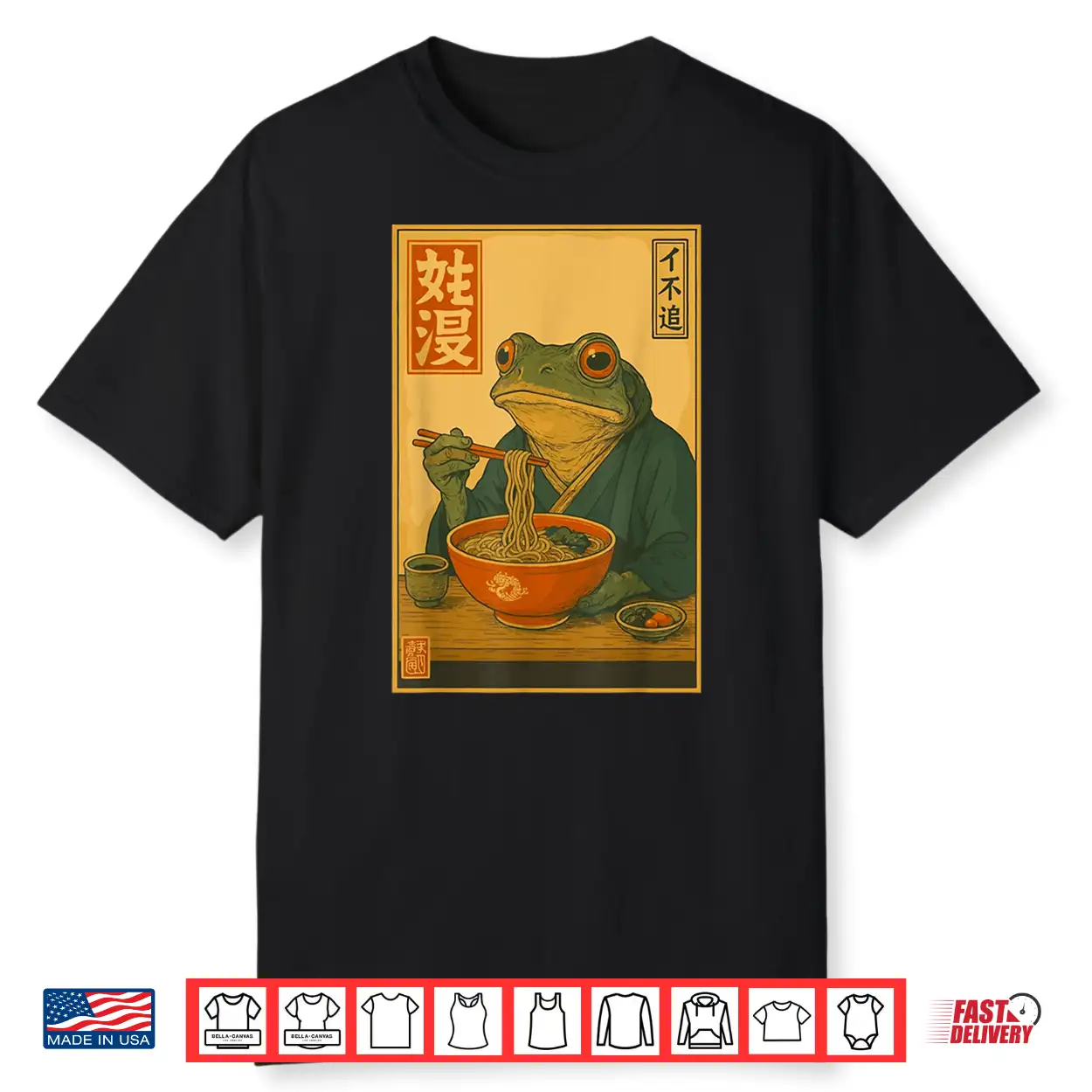 Frog Eating Ramen Kawaii Neko Japanese Noodles Anime Lovers Shirt