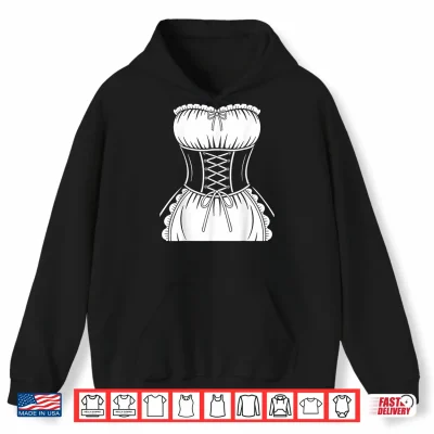 Hoodie French Maid Shirt Adult Men Women Anime Cosplay Costume Shirt