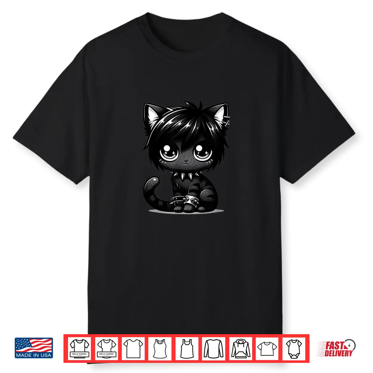 Kawaii Anime Emo Cat Kitty Kids Shirt