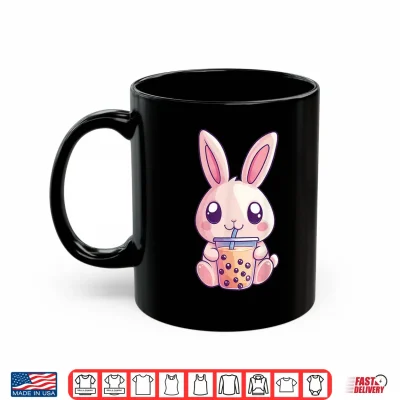Mug Kawaii Bunny Rabbit Boba Tea Bubble Tea Anime Cute Easter Shirt
