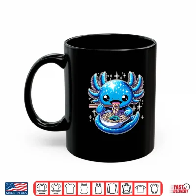 Mug Kawaii axolotl eating ramen noodles anime Shirt