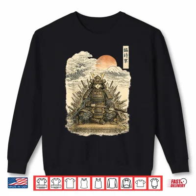 Sweatshirt Samurai Cat Warrior Ronin Neko Japanese Art Feline Katana Shirt