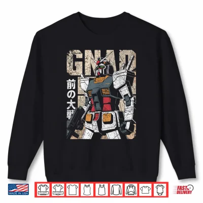 Sweatshirt Vintage Mecha Robot Japanese Anime Style Retro Battle Suit Shirt