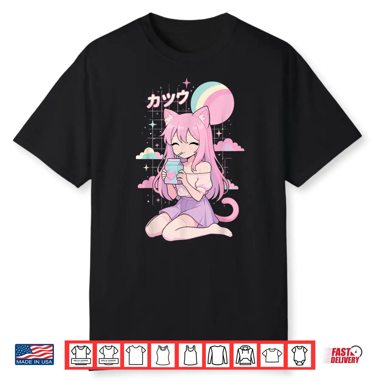 Anime Girl Strawberry Milk Kawaii Aesthetic Manga Shirt