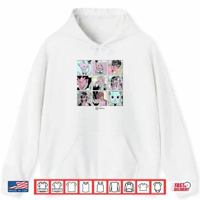 Hoodie Fairy Tail Main Characters Box Up Retro Manga Panels Shirt