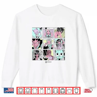 Sweatshirt Fairy Tail Main Characters Box Up Retro Manga Panels Shirt