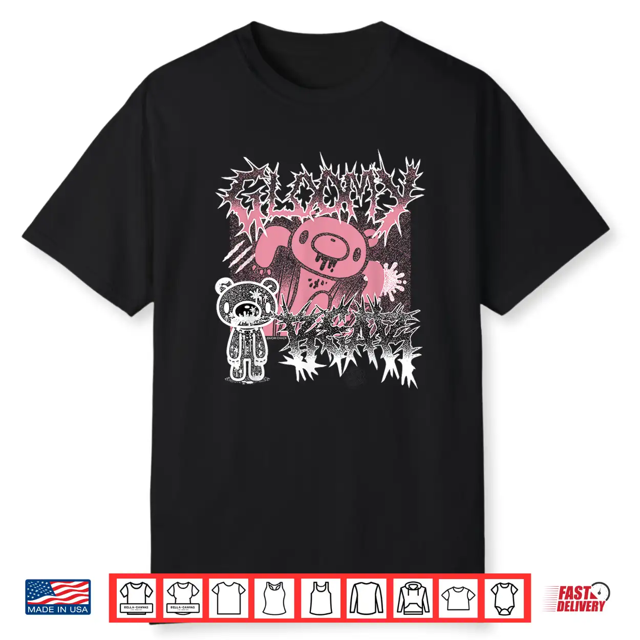 Gloomy Bear The Naughty Grizzly Metal Band Text Anime Manga Shirt