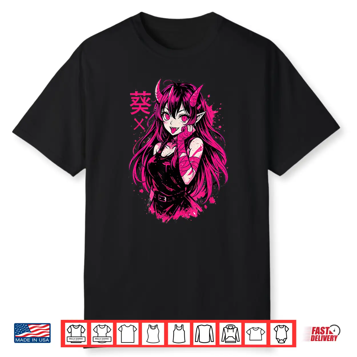 Goth Anime Waifu Kawaii Manga Girl   Creepy Horror Aesthetic Shirt