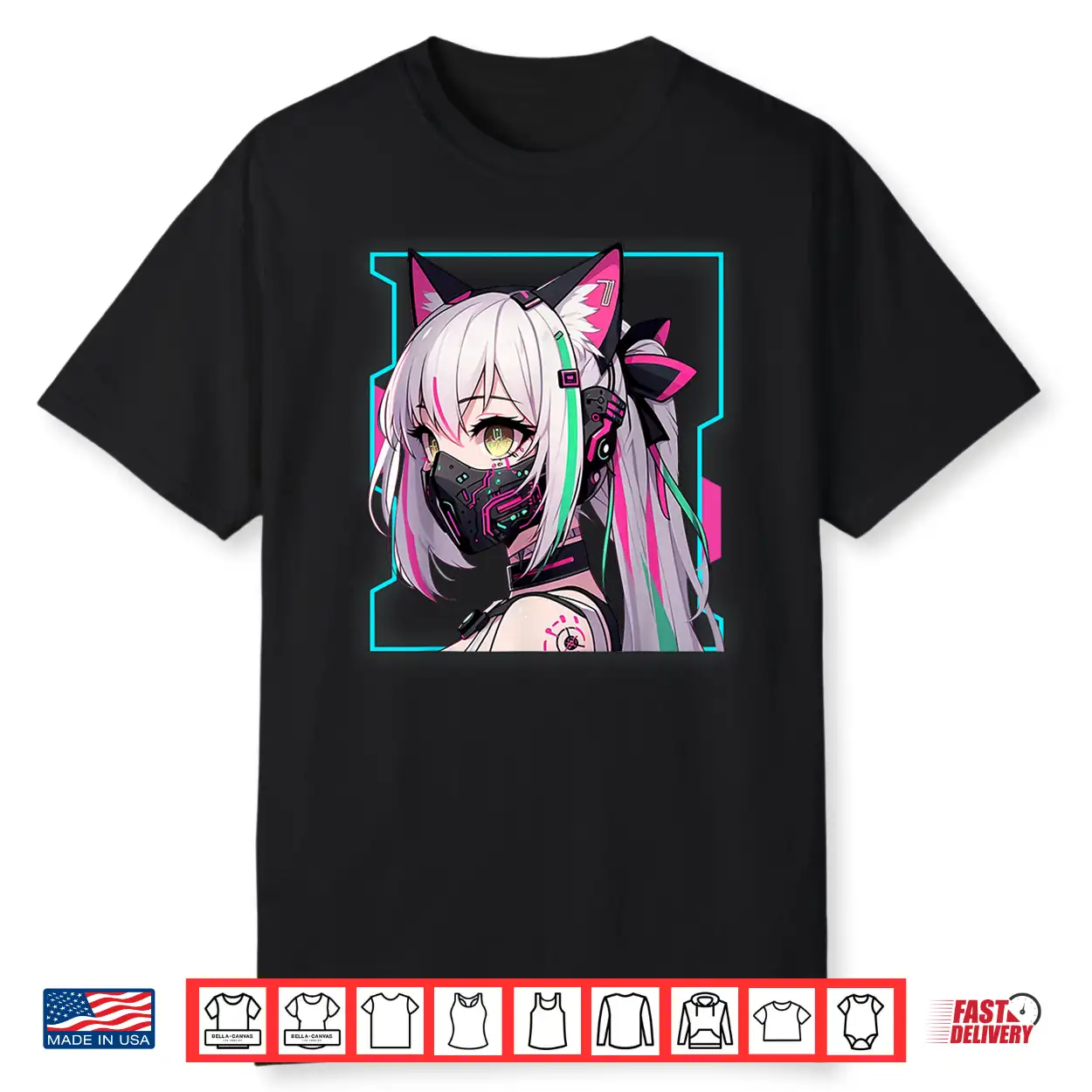 Kawaii Japanese Manga Anime Aesthetics Cyberpunk Techwear Shirt