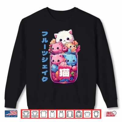 Sweatshirt Kii Cats Cute Anime Girl Manga Feline Kitten Otaku Shirt