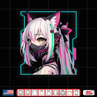 Design Kawaii Japanese Manga Anime Aesthetics Cyberpunk Techwear Shirt