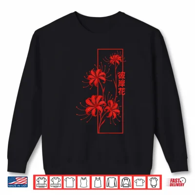 Sweatshirt Spider Lily Flower Anime Aesthetic Japanese Culture Manga Shirt