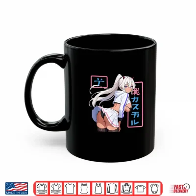 Mug Waifu Sexy Anime Girl Horns Mini Skirt Japanese Manga Style Shirt
