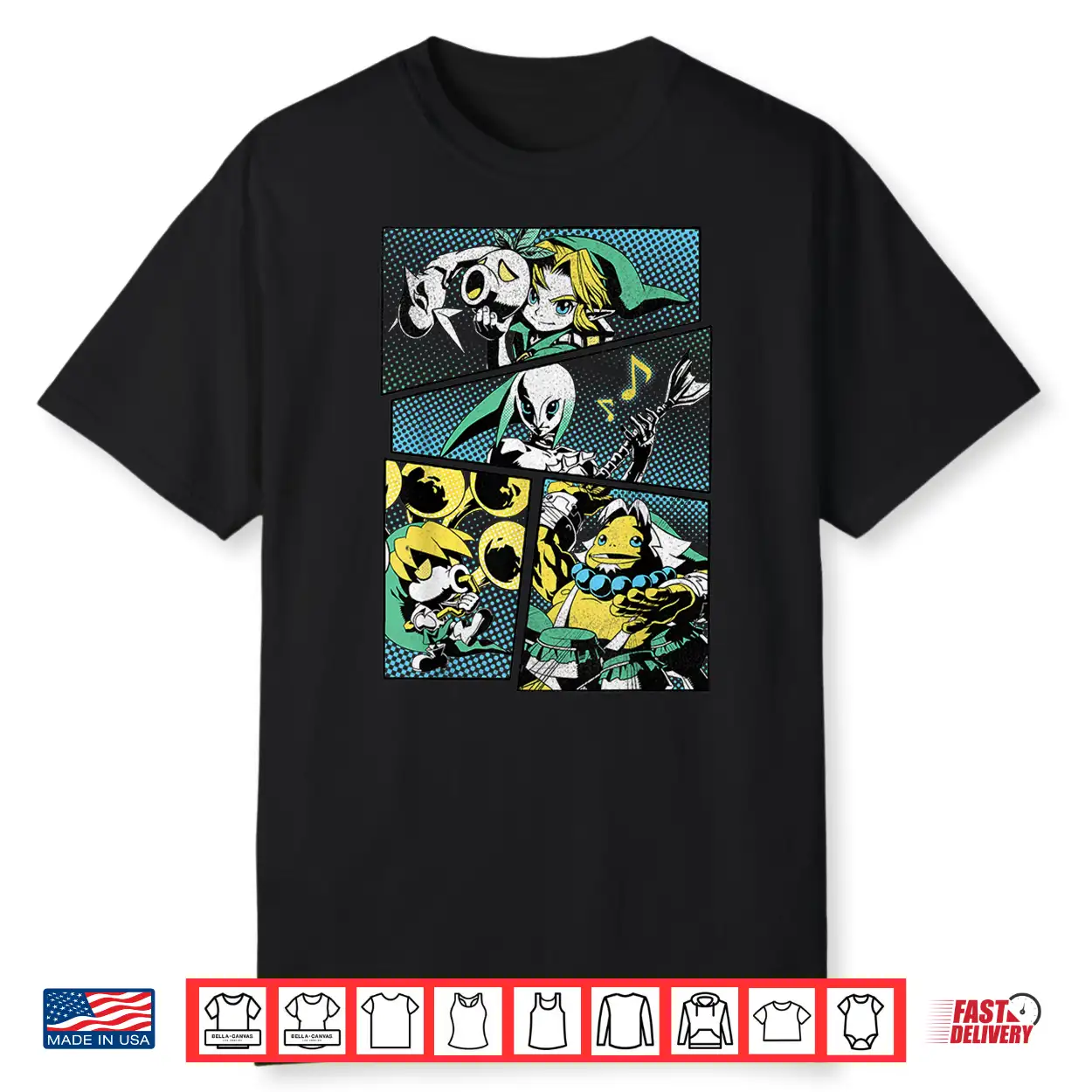 Zelda Link Manga Style Comic Panels Shirt