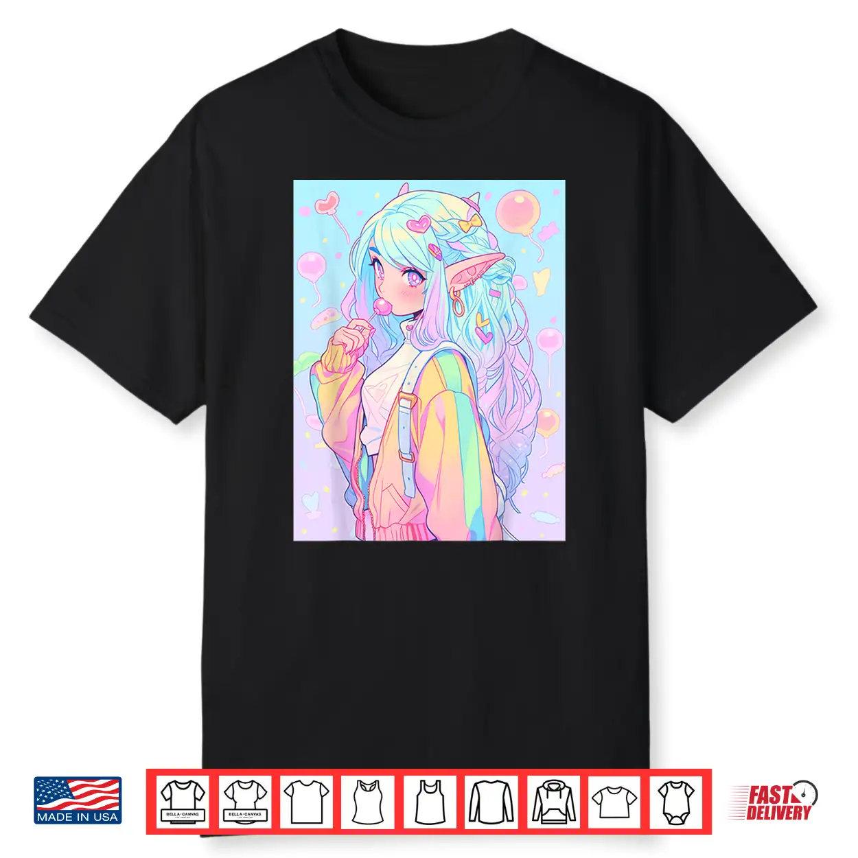 Anime Girl Pastel Kawaii Waifu Elves Girl Shirt