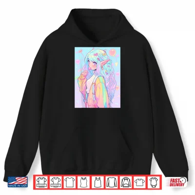 Hoodie Anime Girl Pastel Kawaii Waifu Elves Girl Shirt