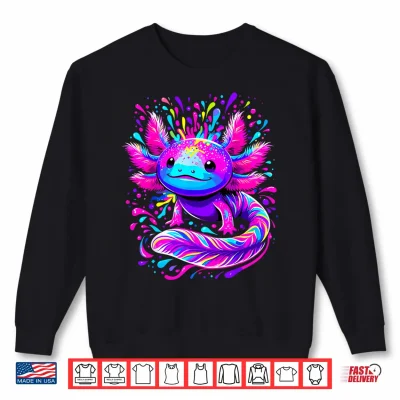 Sweatshirt Axolotl Beautiful Colorful Art Axolotl Shirt