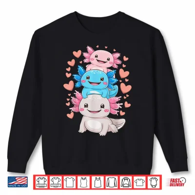Sweatshirt Axolotl Kawaii Anime cute Axolotls Shirt