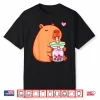 Cute Capybara Kawaii Anime Girls Drinking Boba Tea Lover Shirt
