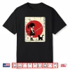 Japanese Samurai Girl Black Cat Kawaii Anime Girls Kid Women Shirt