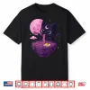 Kawaii Pastel Goth Cat Eating Ramen Under Moon Japanese Shirt