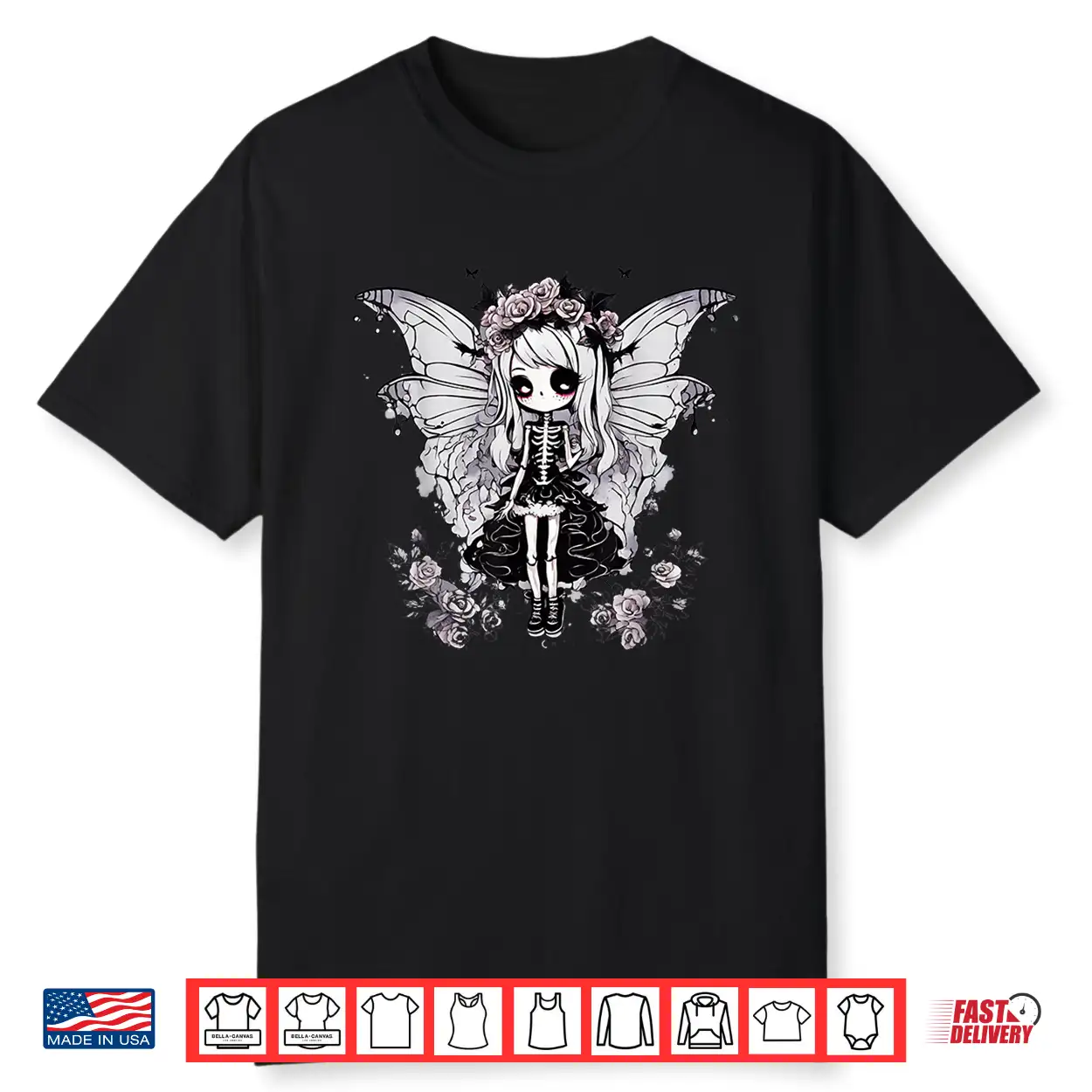 Skeleton Fairy Anime Goth Kawaii Shirt