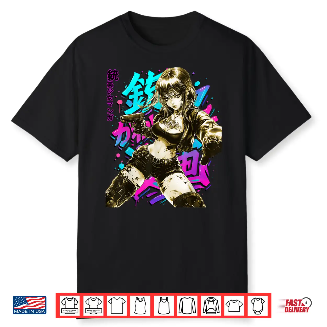 Anime Waifu Sketch Line Art Manga Graffiti Graphic Shirt