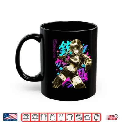 Mug Anime Waifu Sketch Line Art Manga Graffiti Graphic Shirt