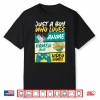Just A Boy Who Loves Anime Ramen And Video Games Gaming Shirt
